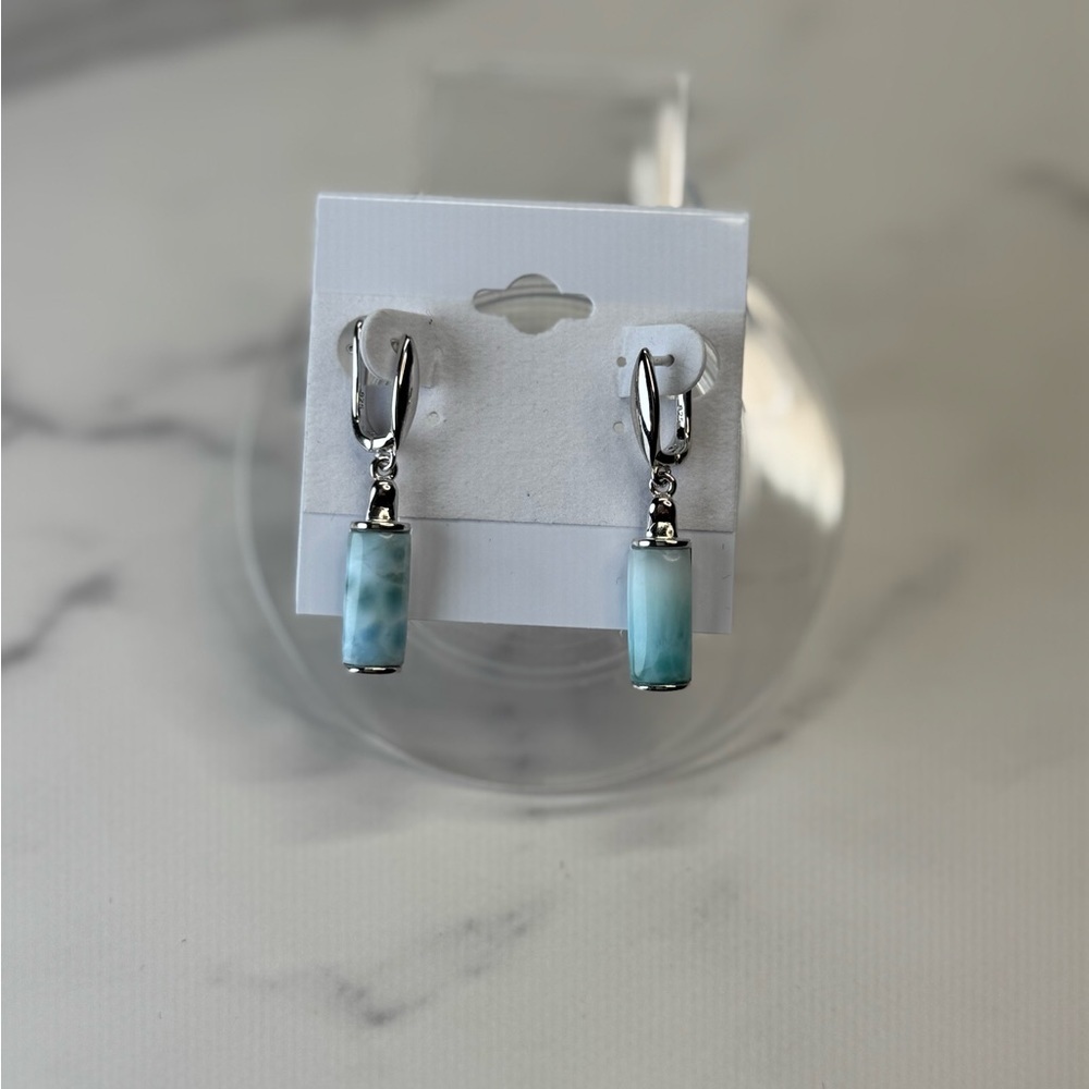 Larimar Earrings - Sterling Silver - Picture 3 of 6